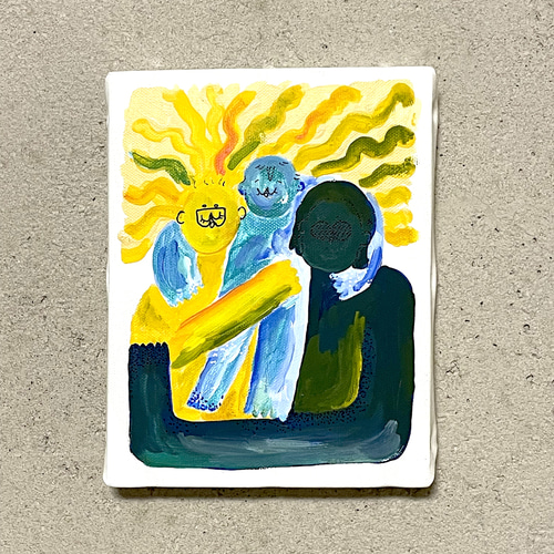 15×15 正方形キャンバス 2-5人（匹）家族絵 絵画 the nephew