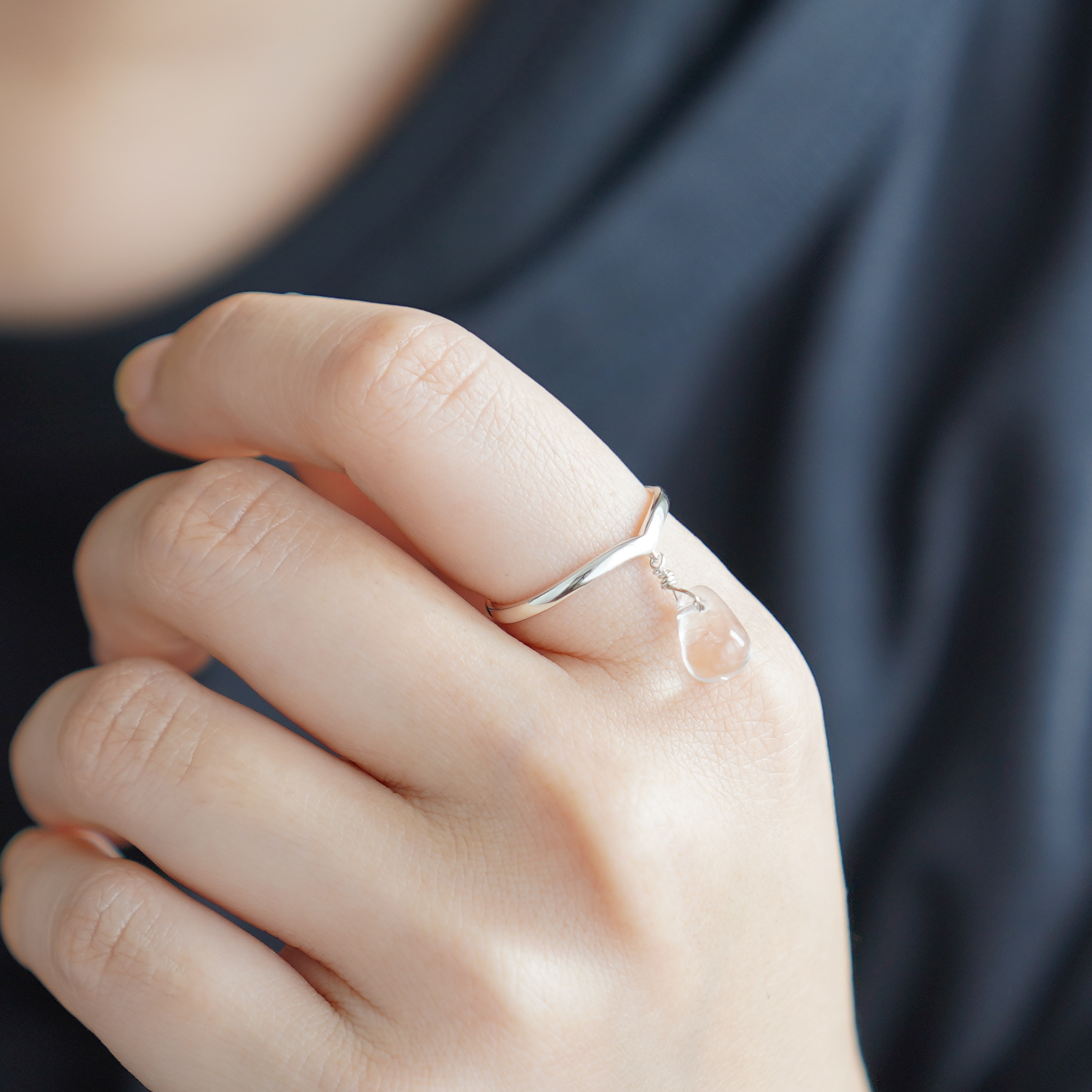 <Tropfen> Crystal Drop RING / SV925 ≪送料無料≫