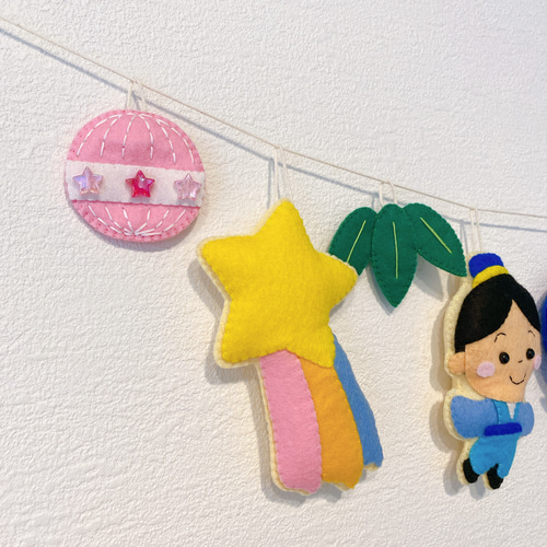 七夕ガーランド フェルト 7月7日 七夕 ガーランド あず 通販 14191124