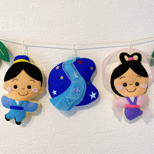 七夕ガーランド フェルト 7月7日 七夕 ガーランド あず 通販 14191124