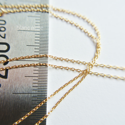 18金 シンプルネックレス アジャスター付き カットボール チェーン