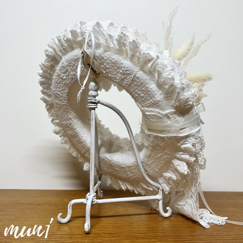 ウェディング 布リース (LL/白) リース mun1' 通販 14191195｜Creema
