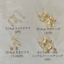 【14kgf / earring or pierce】コインパールとダルメシアンジャスパー＊揺れるピアス 5枚目の画像