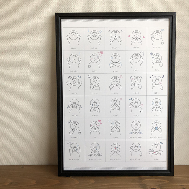 気持ち表 （オリジナル 入園 入学 視覚支援 ふりがな インテリア 