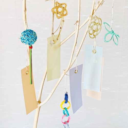 ことら様　おまとめ7点 7個限定】水引七夕飾り5点と短冊5枚セット その他インテリア雑貨