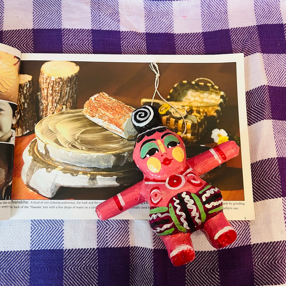 ミャンマーおもちゃ張り子のおもちゃ 張子人形 手作り置物 張り子のインテリア 10枚目の画像