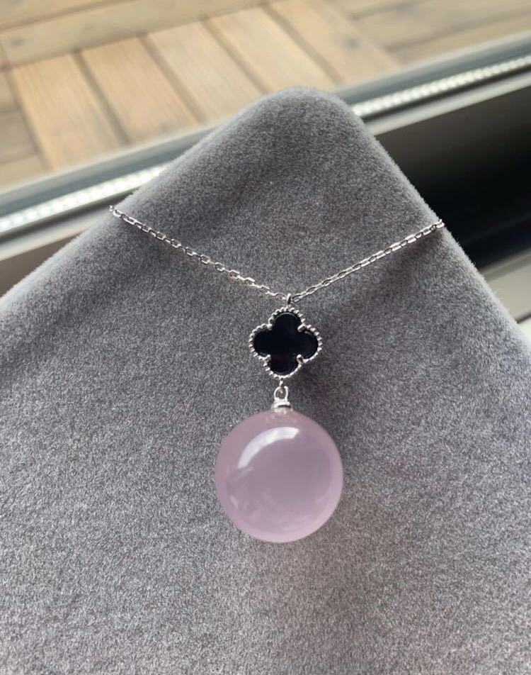 天然 スター ローズクォーツ ネックレス15.7mm s925$