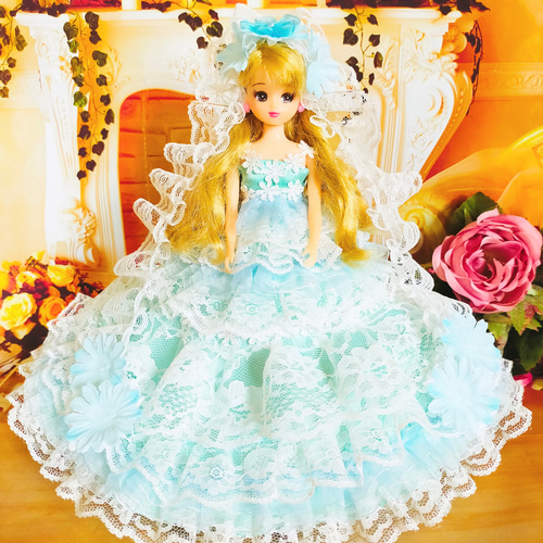 リカちゃん ドレス ドールドレス 人形服 手作り おしゃれ ♡ 海
