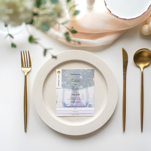 メニューブック | 4cards+1 “pink beige” / 10部セット【結婚式