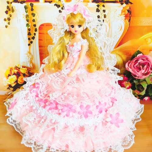 リカちゃん ドレス ドールドレス 人形服 手作り おしゃれ ♡ 花