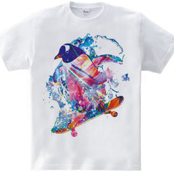 スケートボードTシャツ「Shred Penguin」 3枚目の画像