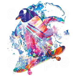 スケートボードTシャツ「Shred Penguin」 2枚目の画像