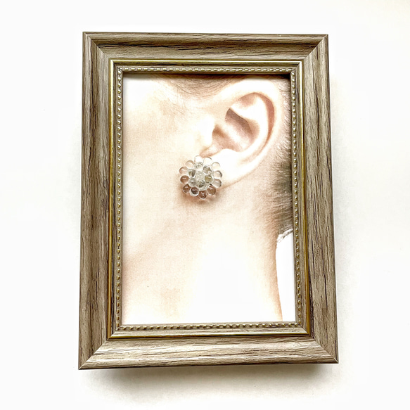 2way♡summer × beads earrings（clear） 4枚目の画像