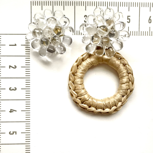 2way♡summer × beads earrings（clear） 8枚目の画像