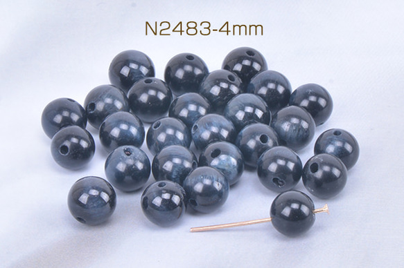 N2483-4mm  45個  天然石ビーズ カラータイガーアイ 丸玉 4mm  3X（15ヶ） 1枚目の画像