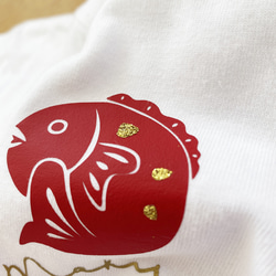 長袖あり◎100日祝い・お食い初めに♡ 名入れベビー肌着ロンパース 100days/鯛 半袖 出産祝い 2枚目の画像