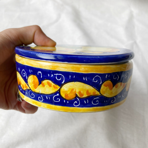 蓋付き陶器12cm SCT003 マヨリカ焼き イタリア陶器 キャニスター 蓋付き陶器12cm SCT003 マヨリカ焼き イタリア陶器 キャニスター