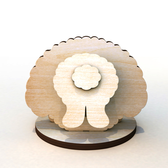 クリームトイプードル ハンドメイド木製ケータイ+メモスタンド 2枚目の画像