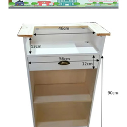 送料無料レジカウンター 別注可能 おしゃれ スリム ホワイト 完成品 受付 カウンター 日本製  66X35×105cm 4枚目の画像