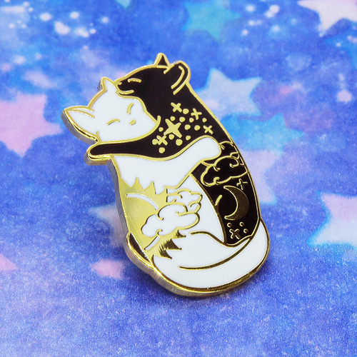 再販×3】抱擁にゃんこ 白猫と黒猫が抱き合ってる可愛い