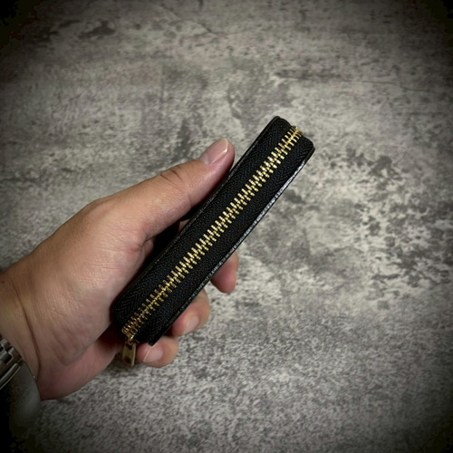 プエブロレザー ミニ財布 経年変化 本革 牛革 イタリアンレザー YKK