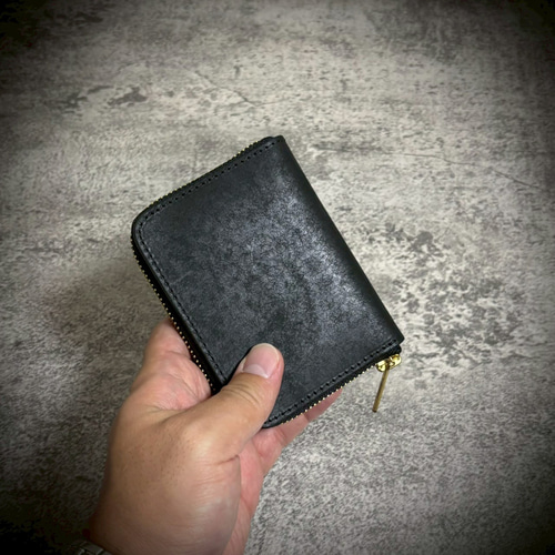 プエブロレザー ミニ財布 経年変化 本革 牛革 イタリアンレザー YKK