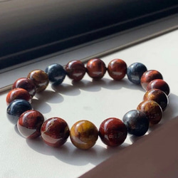 ルベライト マニ車 と バイカラートルマリン キャッツ ブレスレット