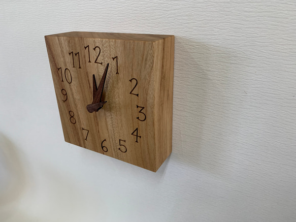 木の時計＜くすのき＞・置き時計掛け時計ksc-112　木製時計 2枚目の画像