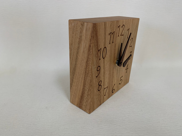 木の時計＜くすのき＞・置き時計掛け時計ksc-112　木製時計 4枚目の画像