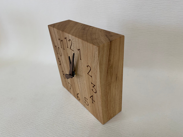 木の時計＜くすのき＞・置き時計掛け時計ksc-112　木製時計 6枚目の画像