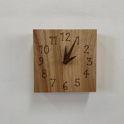 木の時計＜くすのき＞・置き時計掛け時計ksc-112　木製時計 1枚目の画像