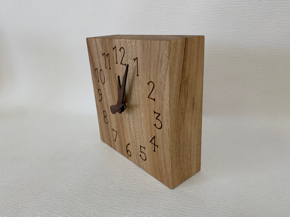 木の時計＜くすのき＞・置き時計掛け時計ksc-112　木製時計 5枚目の画像