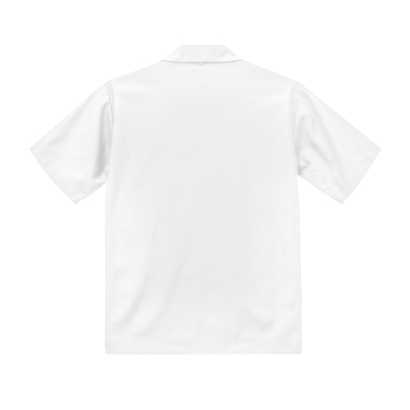 T/C オープンカラー シャツ【ホワイト】 WED HYM 刺繍ワッペン付き 2枚目の画像