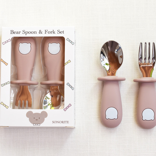 大人気のくまさんのカトラリーセット スプーン＆フォーク 3色 ベビー