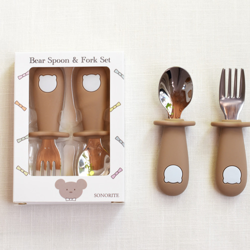 大人気のくまさんのカトラリーセット スプーン＆フォーク 3色 ベビー