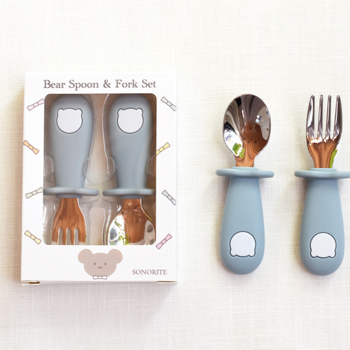 大人気のくまさんのカトラリーセット スプーン＆フォーク 3色 ベビー