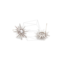 ERG-2102-R【2個入り】キュービックサンピアス/Cubic Sun Post Earrings 2枚目の画像