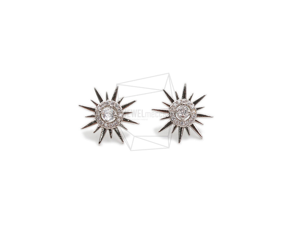 ERG-2102-R【2個入り】キュービックサンピアス/Cubic Sun Post Earrings 1枚目の画像