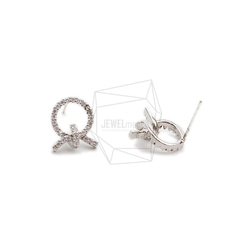 ERG-2103-R【2個入り】キュービックラウンドピアス/Cubic Round Post Earrings 2枚目の画像