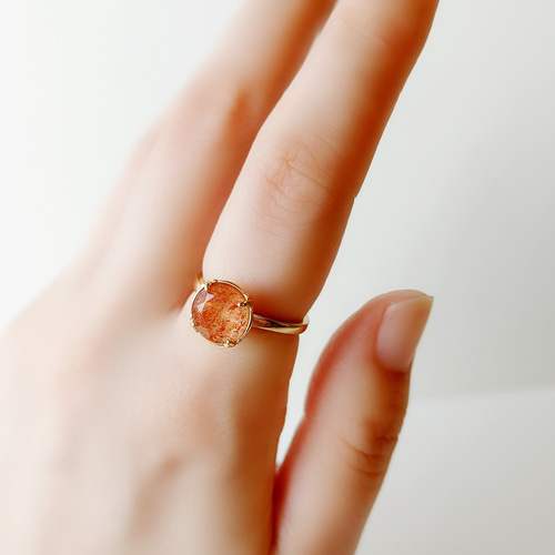 サンストーン リング 天然石 リング 大粒 天然石リング アクセサリー
