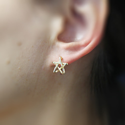 ERG-2104-G【2個入り】キュービックスターピアス/Cubic Star Post Earrings 6枚目の画像