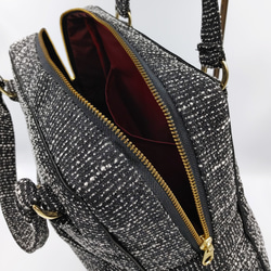 【オブジェでおでかけ】ソフトプリーツ2wayショルダーバッグ｜ブラック&ホワイト｜B65B｜簡易ラッピング仕様でお届け 14枚目の画像