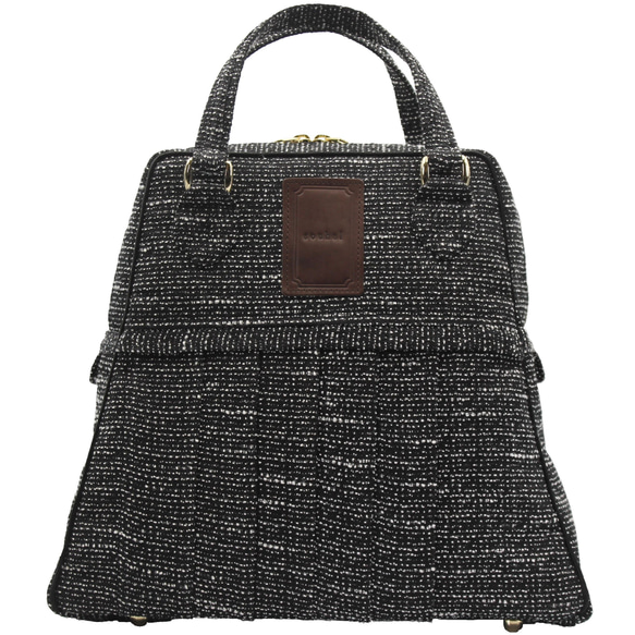 【オブジェでおでかけ】ソフトプリーツ2wayショルダーバッグ｜ブラック&ホワイト｜B65B｜簡易ラッピング仕様でお届け 6枚目の画像