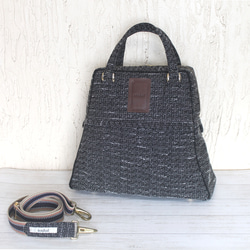 【オブジェでおでかけ】ソフトプリーツ2wayショルダーバッグ｜ブラック&ホワイト｜B65B｜簡易ラッピング仕様でお届け 19枚目の画像