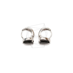 ERG-2107-R [2 件] 橢圓形一觸式耳釘，橢圓形一觸式耳釘 第2張的照片