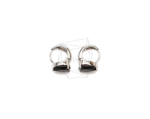 ERG-2107-R [2 件] 橢圓形一觸式耳釘，橢圓形一觸式耳釘 第2張的照片