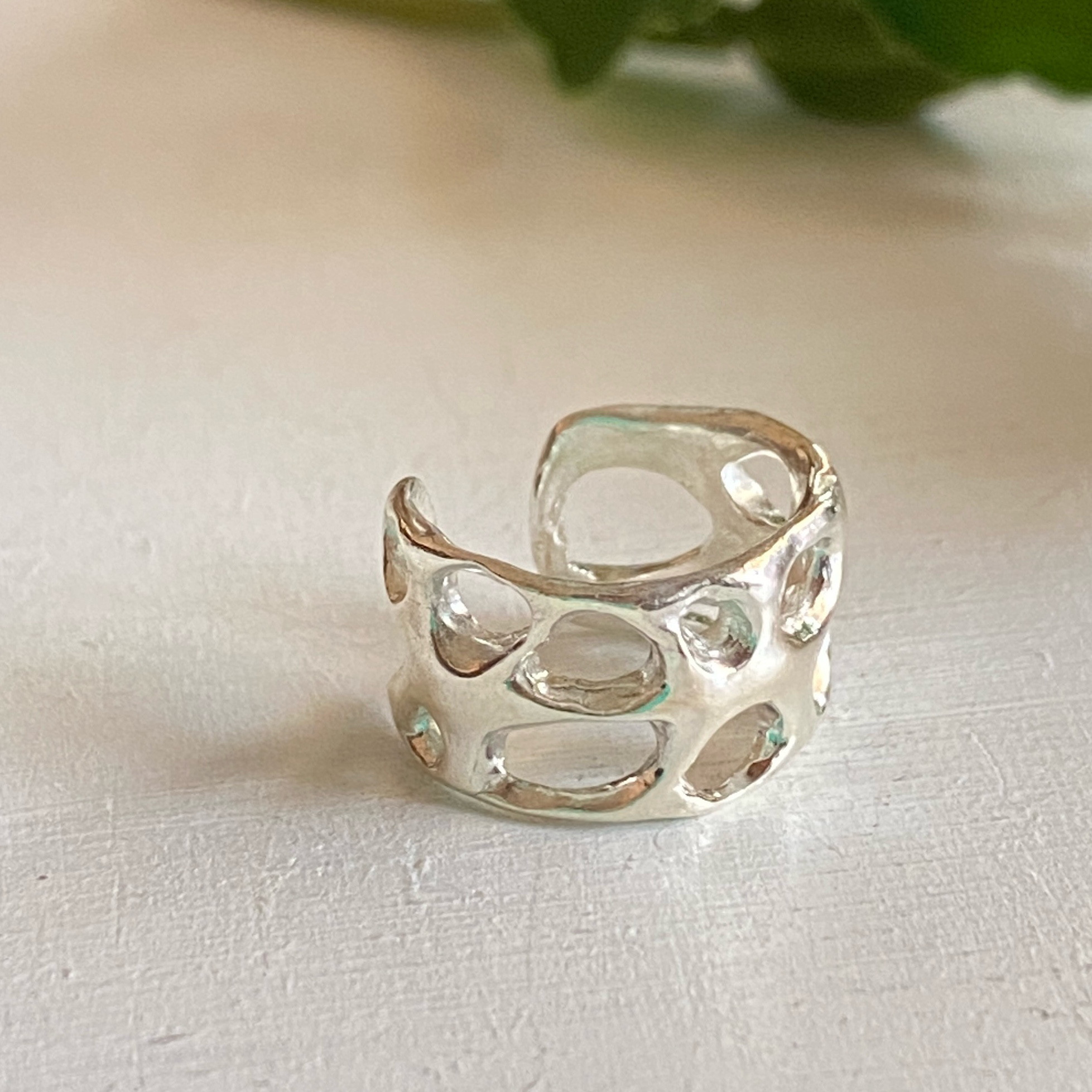 透かしドットのイヤーカフ/ 片耳用/silver925