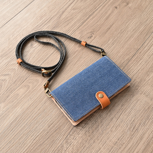 JR西日本 特急 La malle de Bois スマホケース 岡山デニム 全機種対応 スマホケース 手帳型 【 岡山デニム 本革仕込み】 スマホ