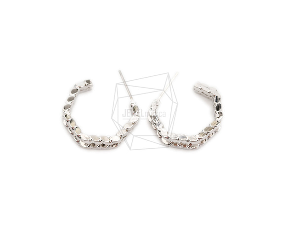 ERG-2119-R【2個入り】ダブルラウンドピアス,Double Round post earring 2枚目の画像