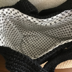 雙色方形麻繩袋（黑色） 第8張的照片